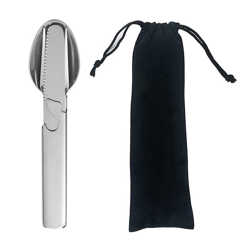 Camping Cooking And Eating Set - 4 szt./zestaw Przenośny Zestaw Sztućców ze