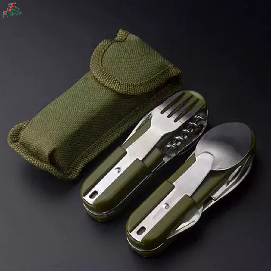 Camping Cooking Knife - Zestaw Kempingowy 5-w-1 ze Stali Nierdzewnej,