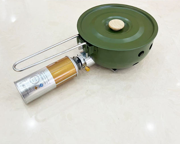 Camping Cooking Gas Stove Portable Tool - Kuchenka Gazowa Kempingowa z Patelnią Nieprzywierającą,