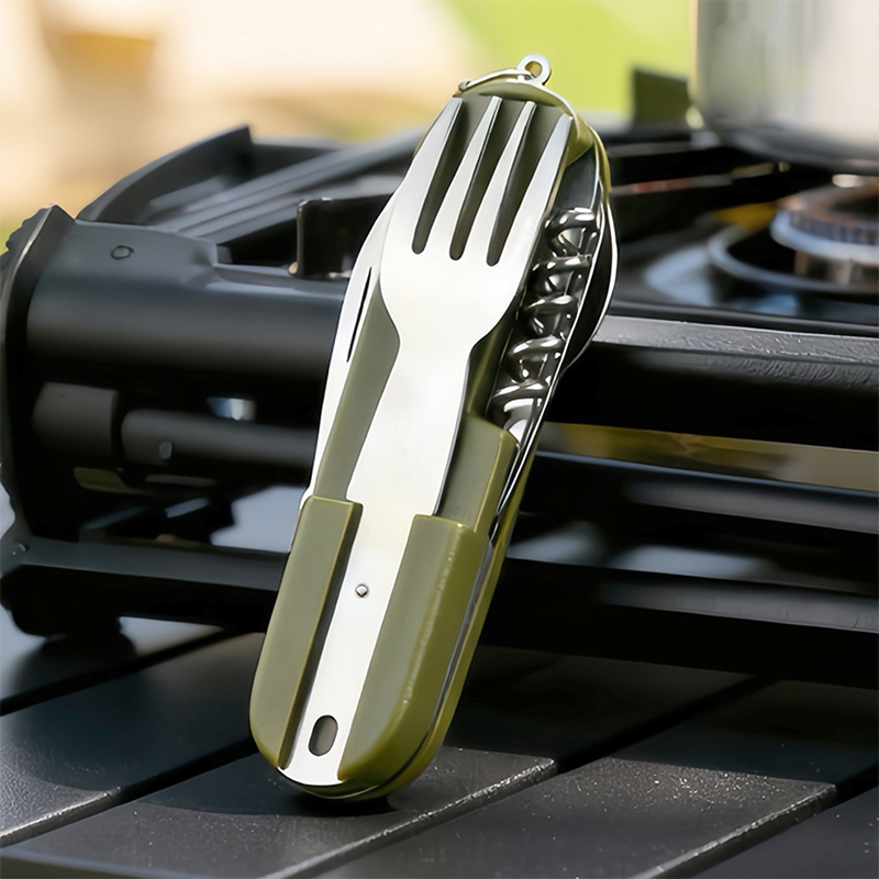 Camping Cooking Knife Set - Nowy Zestaw Sztućców Kempingowych 7w1 ze