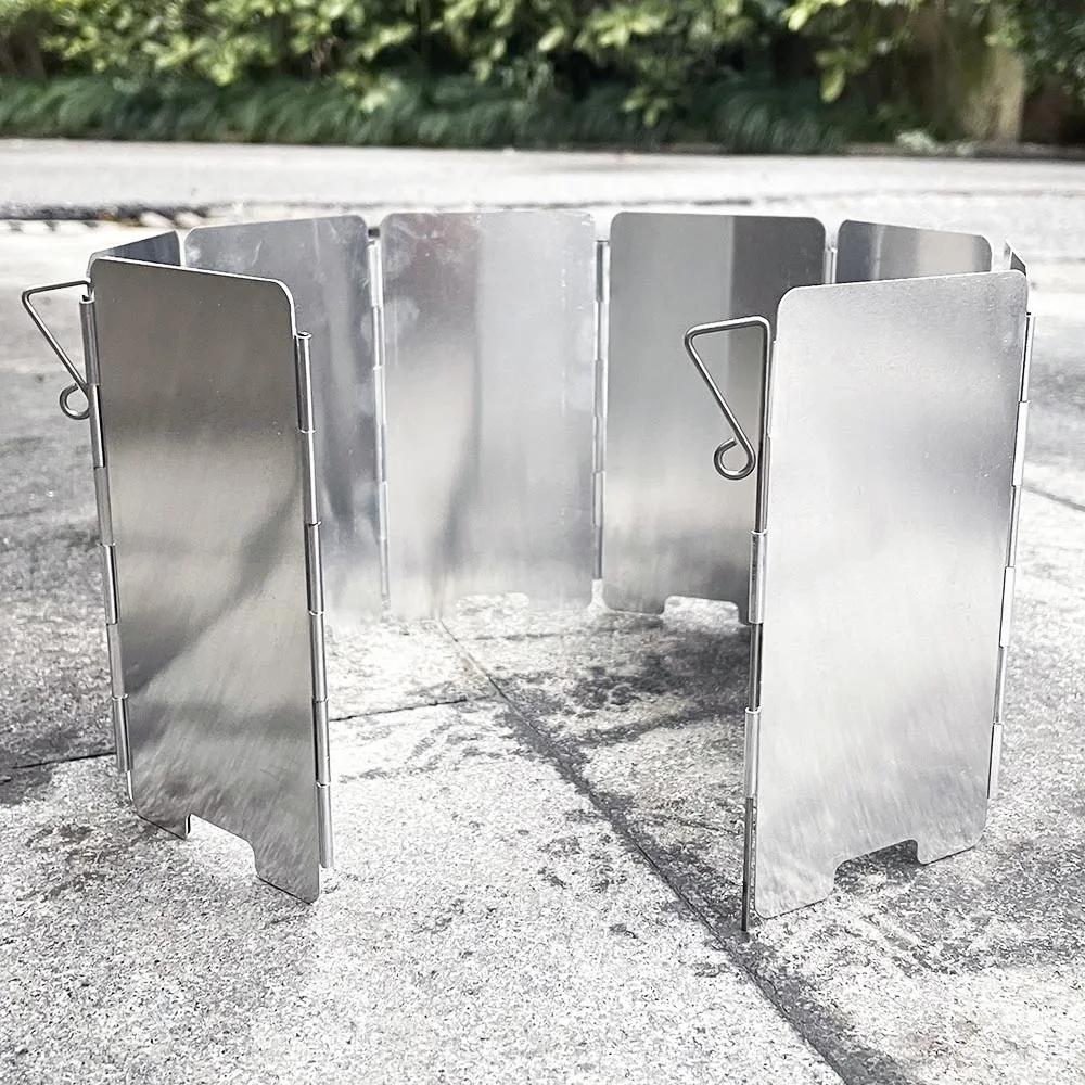 Camping Cooking Gas Stove - 9-płytowa składana kuchenka gazowa przednia szyba