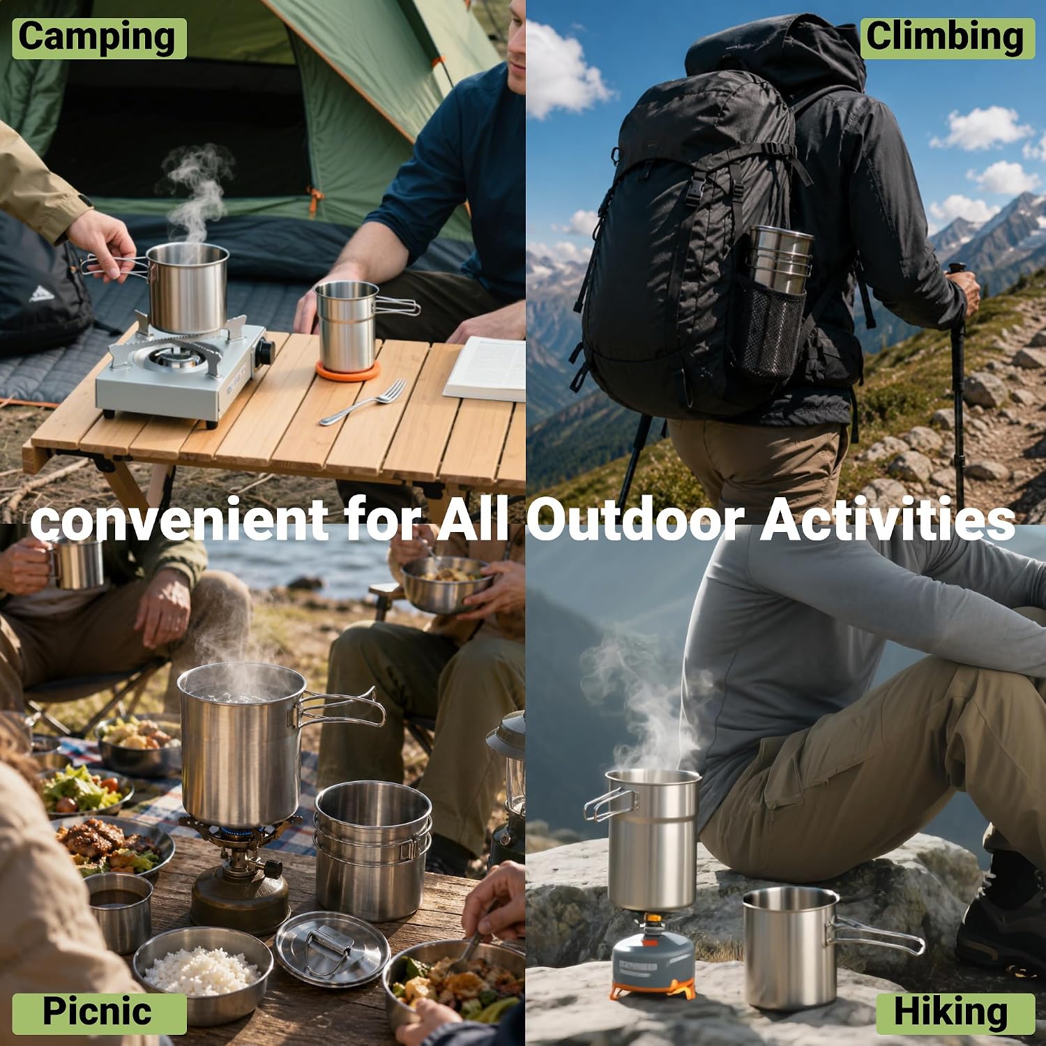 Składane kubki kempingowe, nac – Camping Cooking Backpack recenzja i cena