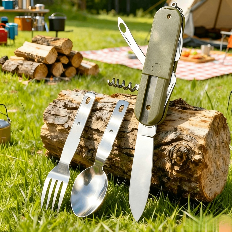 Zestaw sztućców kempingowych 7 – Camping Cooking Knife Set recenzja i cena