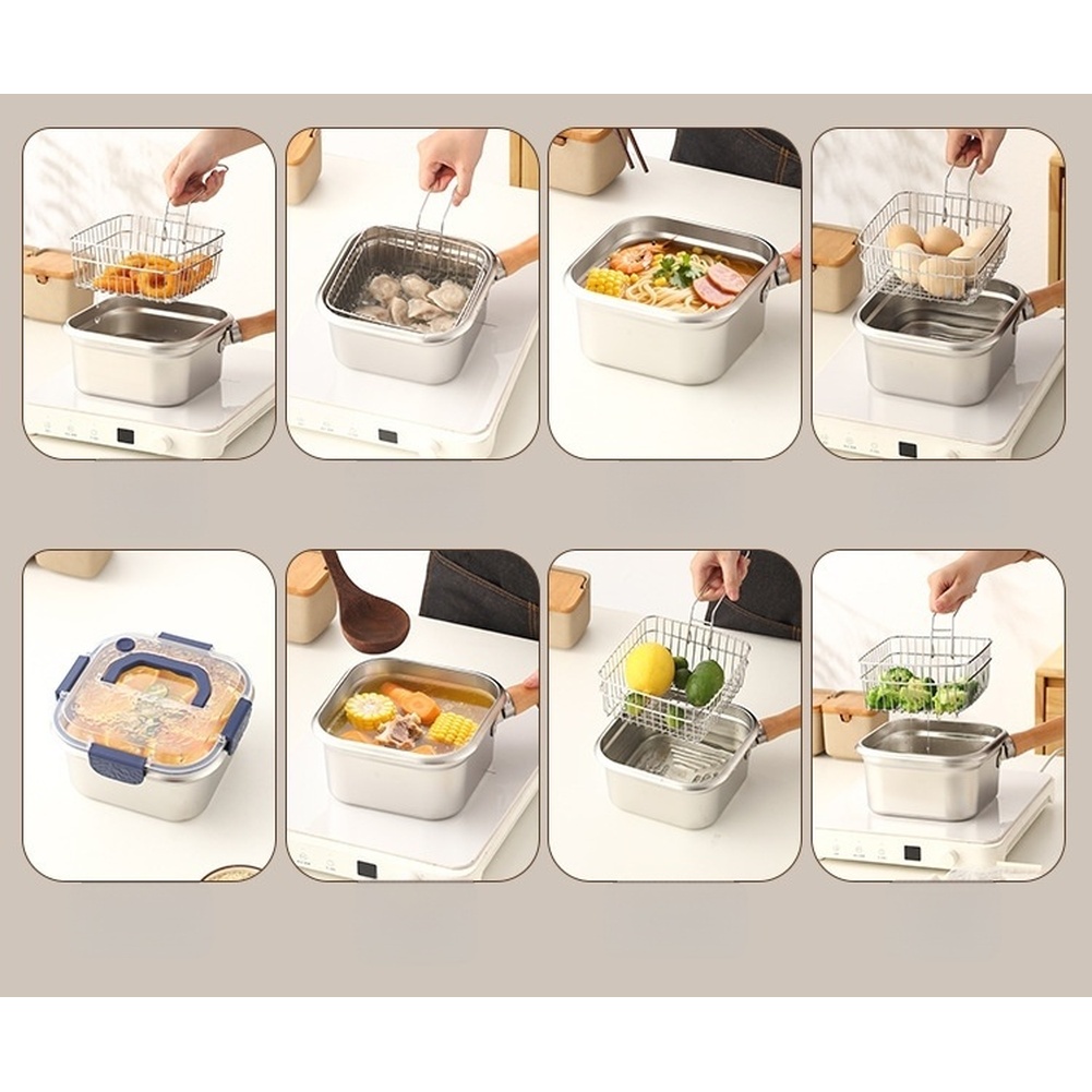 1 Zestaw kwadratowej patelni z – Camping Cooking Set Detachable Handle recenzja i cena