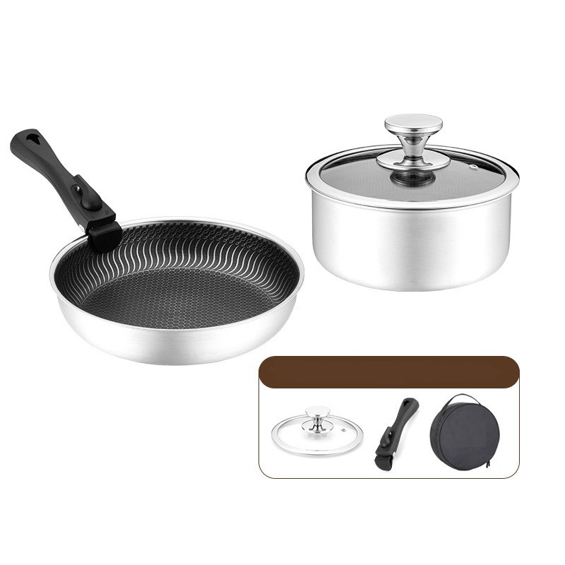 6-częściowy zestaw naczyń kuch – Camping Cooking Set Detachable Handle recenzja i cena