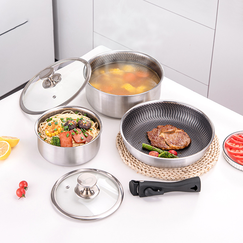 6-częściowy zestaw naczyń kuch – Camping Cooking Set Detachable Handle recenzja i cena