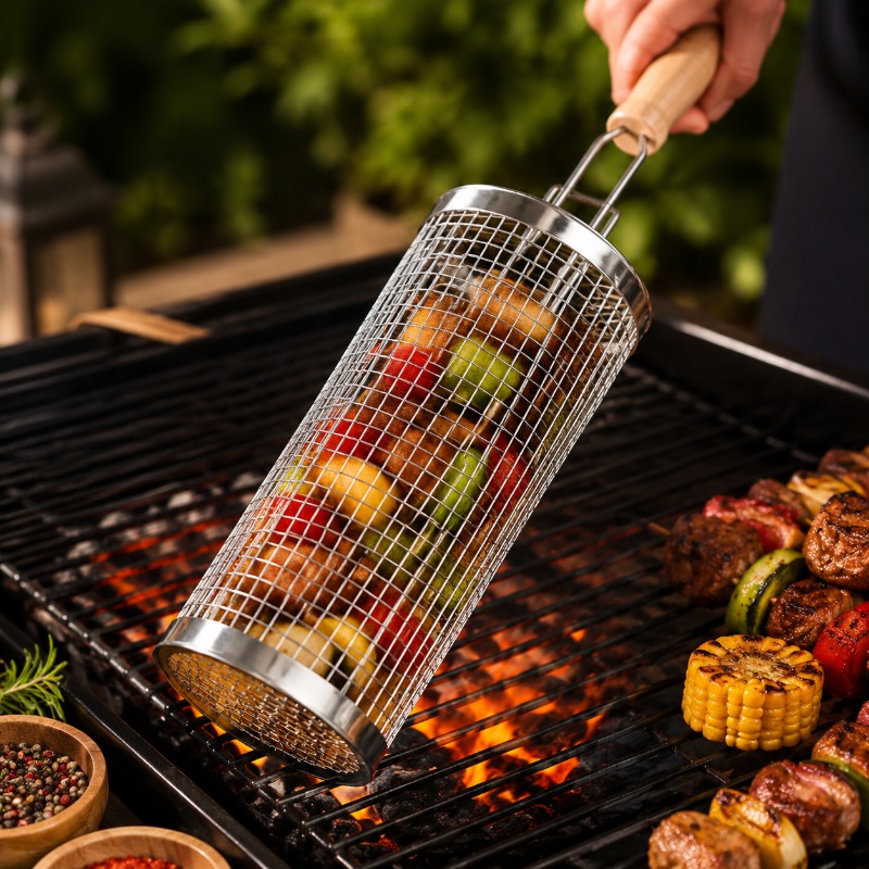 Zestaw okrągłych koszy do gril – Camping Cooking Meat recenzja i cena