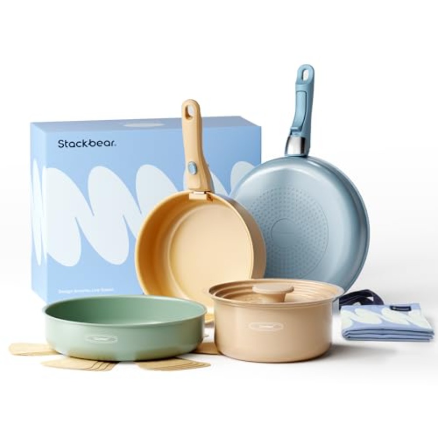 Ceramiczny zestaw naczyń kuche – Camping Cooking Set Detachable Handle recenzja i cena