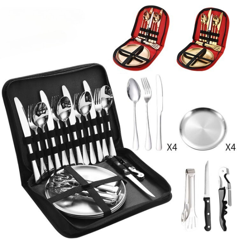 Zestaw sztućców ze stali nierd – Camping Cooking And Eating Set recenzja i cena